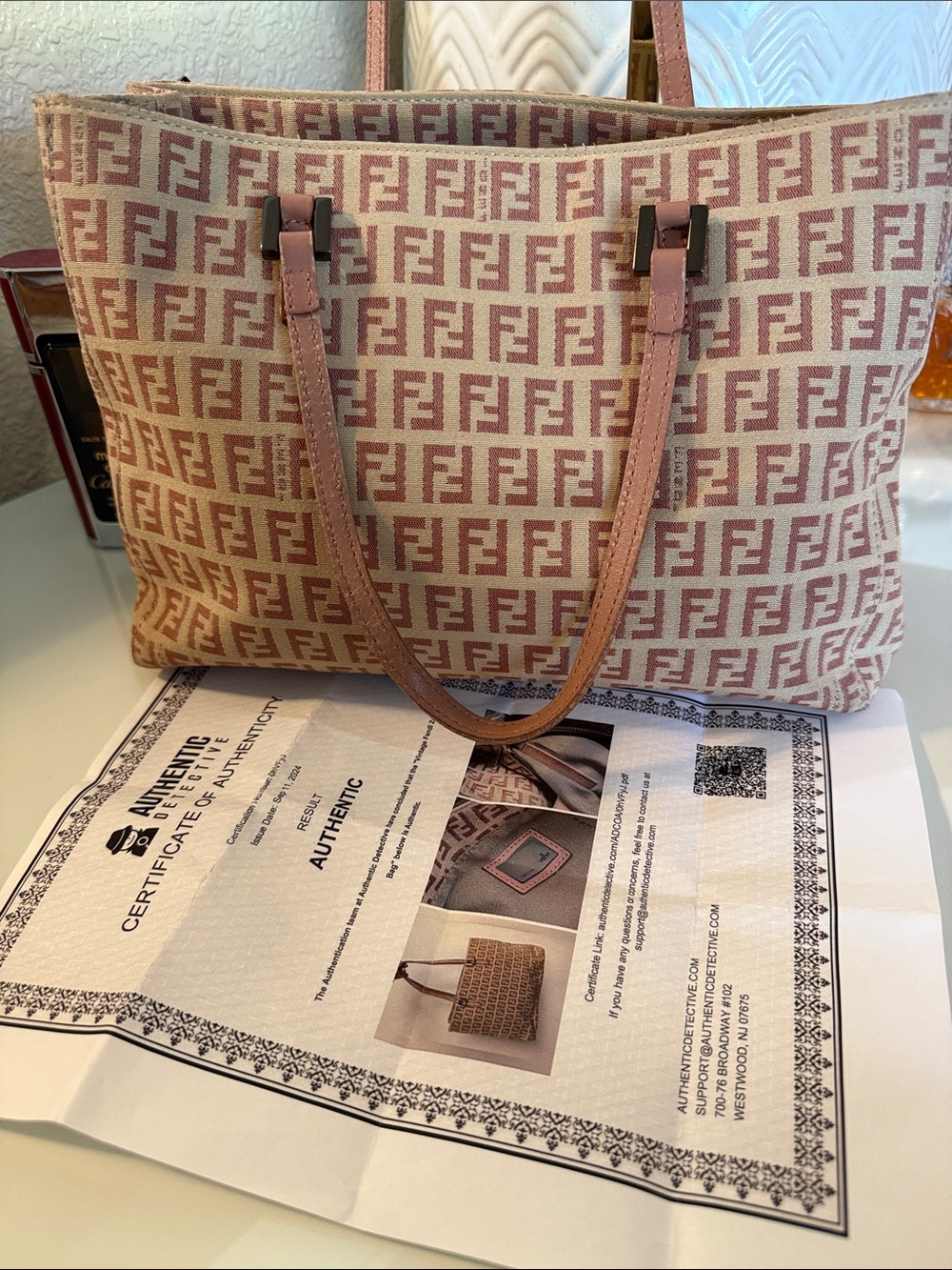 Vintage Fendi Zucchino Small pink Tote bag - Picture 3 of 16